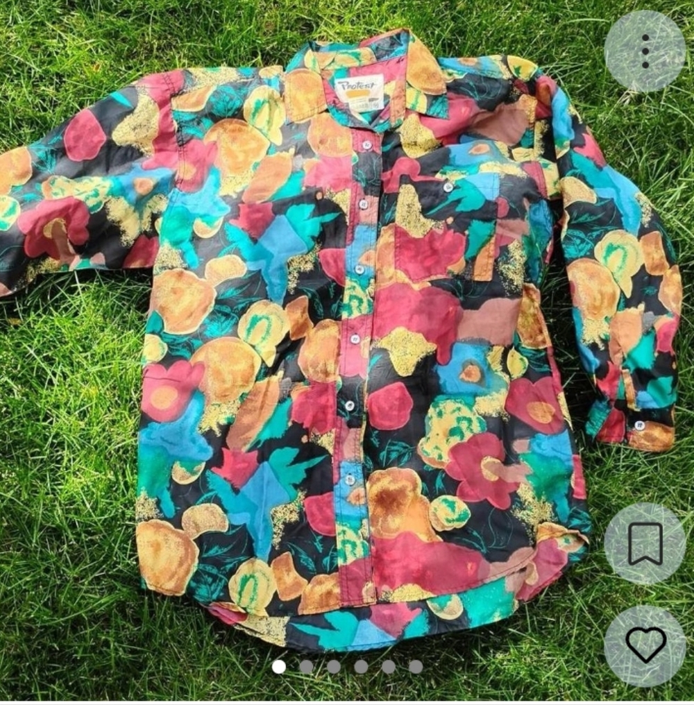 Vintage 80s Silk Shirt - Mens Vintage Shirt